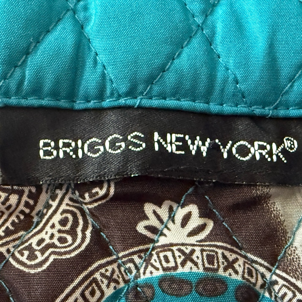 Briggs New York Quilted Aqua/Teal Jacket with Snap Closure Women’s Size Medium - Picture 9 of 12